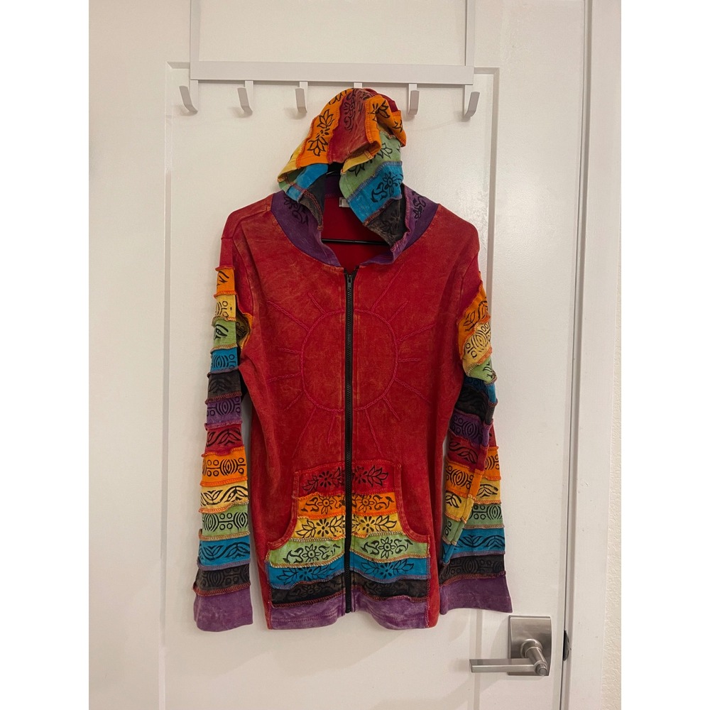 Rainbow Hippie‎ Boho Jacket Hoodie Streetwear Indie Casual Summer